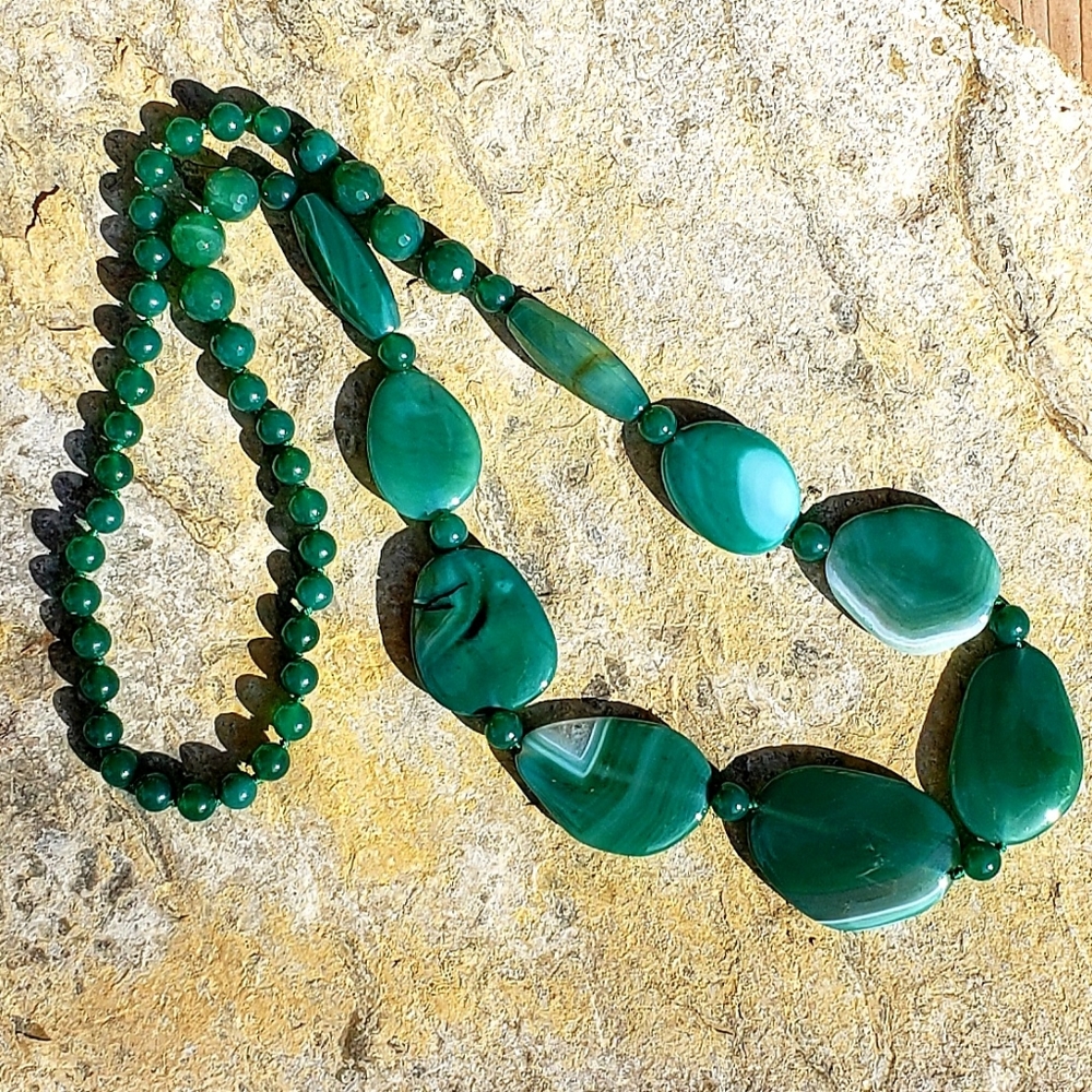 Green Agate Stone Necklace